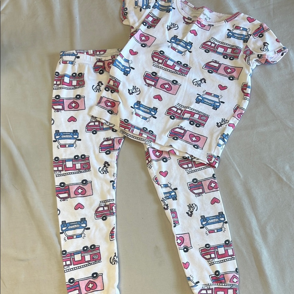 Size 4, Carter's Pink and Blue Pajama Set